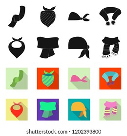 Vector illustration of scarf and shawl sign. Collection of scarf and accessory vector icon for stock.