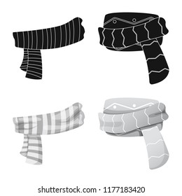 Vector illustration of scarf and shawl symbol. Collection of scarf and accessory vector icon for stock.