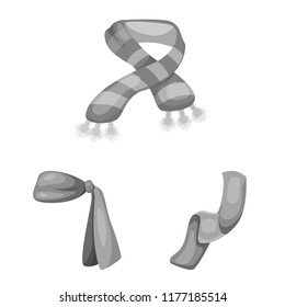 Vector illustration of scarf and shawl symbol. Set of scarf and accessory stock vector illustration.