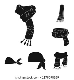 Vector illustration of scarf and shawl symbol. Set of scarf and accessory stock symbol for web.