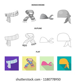 Vector illustration of scarf and shawl symbol. Collection of scarf and accessory vector icon for stock.