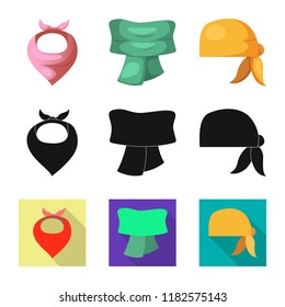 Vector illustration of scarf and shawl symbol. Set of scarf and accessory vector icon for stock.