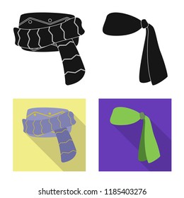 Vector illustration of scarf and shawl symbol. Set of scarf and accessory vector icon for stock.