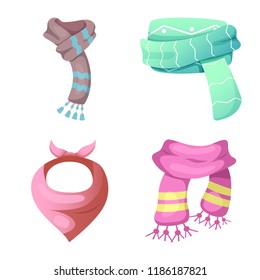 Vector illustration of scarf and shawl symbol. Set of scarf and accessory vector icon for stock.