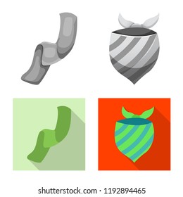 Vector illustration of scarf and shawl symbol. Collection of scarf and accessory vector icon for stock.