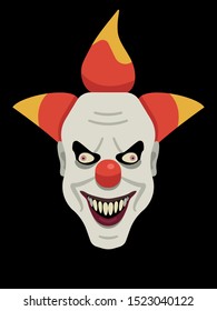 
vector illustration of scary clown face for halloween