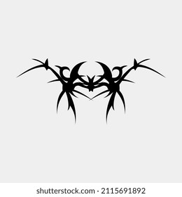 vector illustration of scary and cool tattoo ornaments for muscular men