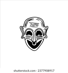 vector illustration of scary face