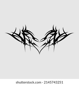 vector illustration scary gothic syllable pattern art arm tattoo back chest tattoo muscular man