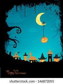 Vector Illustration of a Scary Halloween Background
