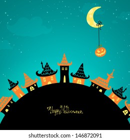 Vector Illustration of a Scary Halloween Background