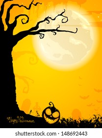 Vector Illustration of a Scary Halloween Background