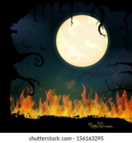 Vector Illustration of a Scary Halloween Background