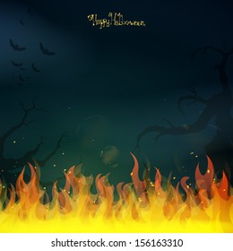 Vector Illustration of a Scary Halloween Background