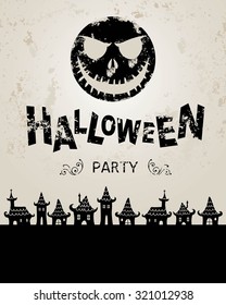 Vector Illustration of a Scary Halloween Background