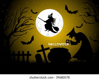 vector illustration of scary halloween background