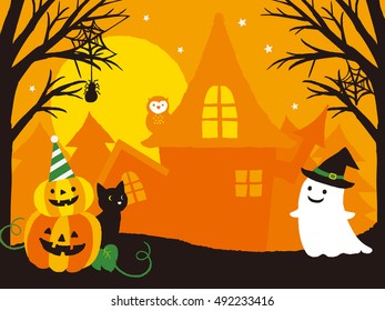 Vector Illustration of a Scary Halloween Background