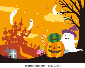 Vector Illustration of a Scary Halloween Background
