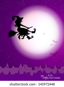 Vector Illustration of a Scary Halloween Card