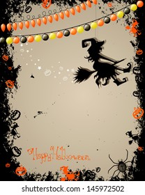 Vector Illustration of a Scary Halloween Card