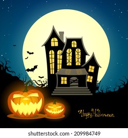 Vector Illustration of a Scary Halloween Design