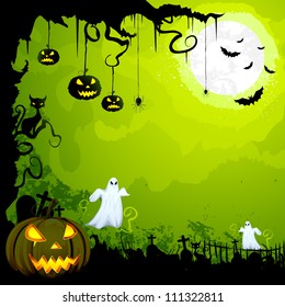 vector illustration of scary Halloween night