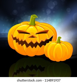 Vector Illustration of a Scary Halloween Pumpkin
