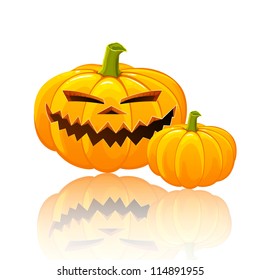 Vector Illustration of a Scary Halloween Pumpkin