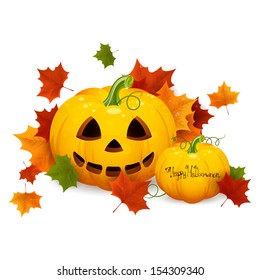 Vector Illustration of Scary Halloween Pumpkins