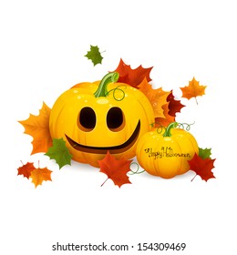 Vector Illustration of Scary Halloween Pumpkins