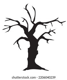 vector illustration of a scary Halloween tree.