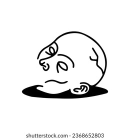 vector illustration of scary man's head
