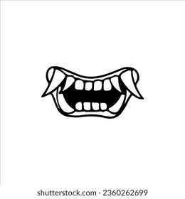 vector illustration of scary samurai fangs