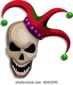 A vector illustration of a scary scull.  All objects can be moved edited and scaled separetely without quality loss.