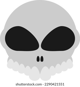 Vector illustration of a scary skull. Human caravel. Monster.