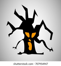 Vector illustration with scary tree.