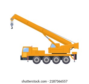 vector illustration scene of the building  crane truck