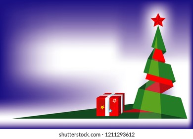 vector illustration with scene Christmas tree
