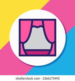 Vector illustration of scene icon colored line. Beautiful events element also can be used as stage icon element.