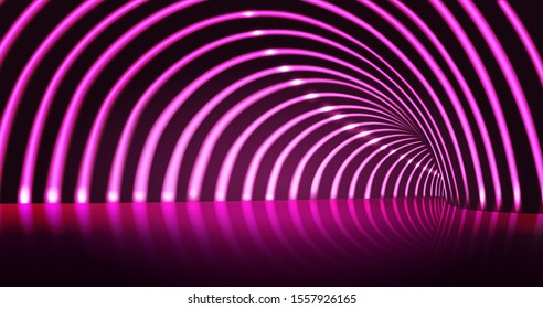 vector illustration scene lighting tunnel pink