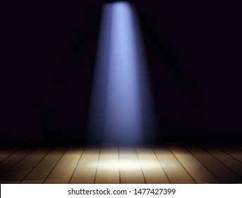 Vector illustration of scene with spotlight.