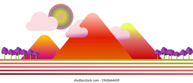 vector illustration of scenery with bright colors for website banners, books, book covers,