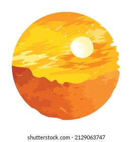 Vektorgrafik der Landschaft in der Wüste