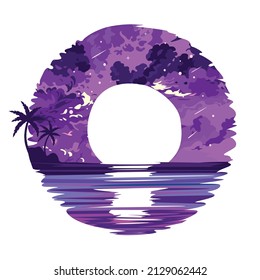 Vector illustration of scenery on the beach