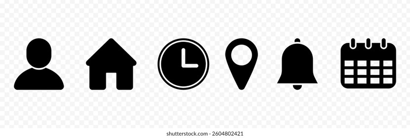 Vector illustration of schedule appointment icon set isolated on transparent background