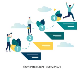 vector illustration. the schedule for the online presentation shows the process of the project. design for presentations, flyers, booklets, brochur vector