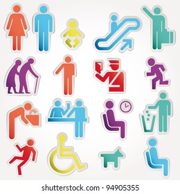 Vector illustration schematic Icons Sign Symbol Pictogram