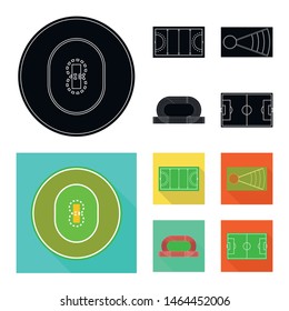 Vector illustration of scheme and construction icon. Collection of scheme and bullring stock symbol for web.