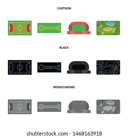 Vector illustration of scheme and construction symbol. Collection of scheme and bullring vector icon for stock.