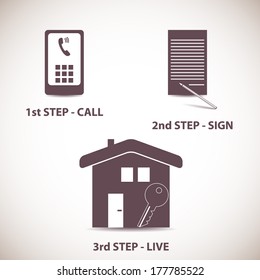 Vector illustration of scheme for quick mortgage